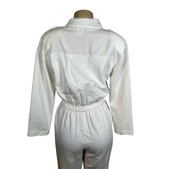 Vintage Saint Germain Paris Jumpsuit Womens 10 White Button Down Embellished 80s - Picture 6 of 16
